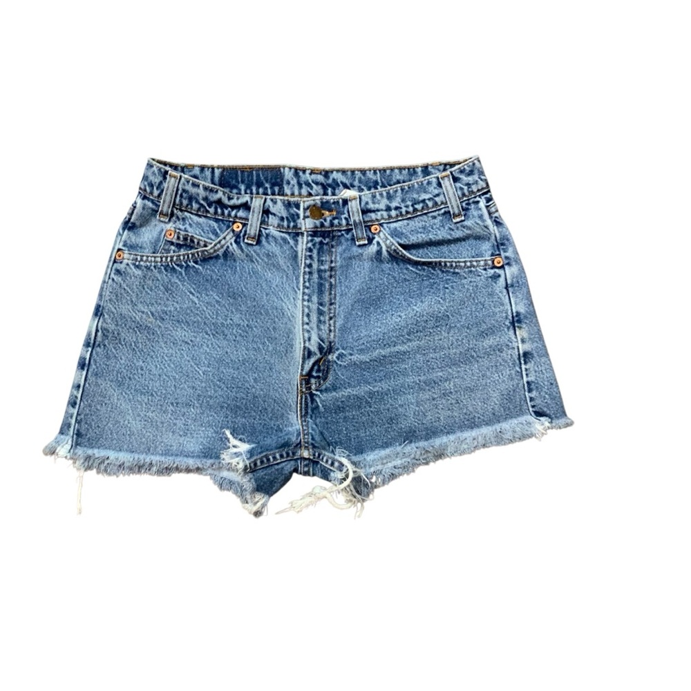 Vintage Levi’s 505 orange tab cut off jean shorts